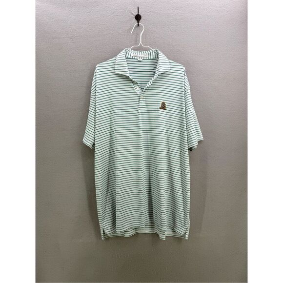 Holderness & Bourne Sutton Southside Green Striped University Club Golf Polo Shi - Picture 1 of 10